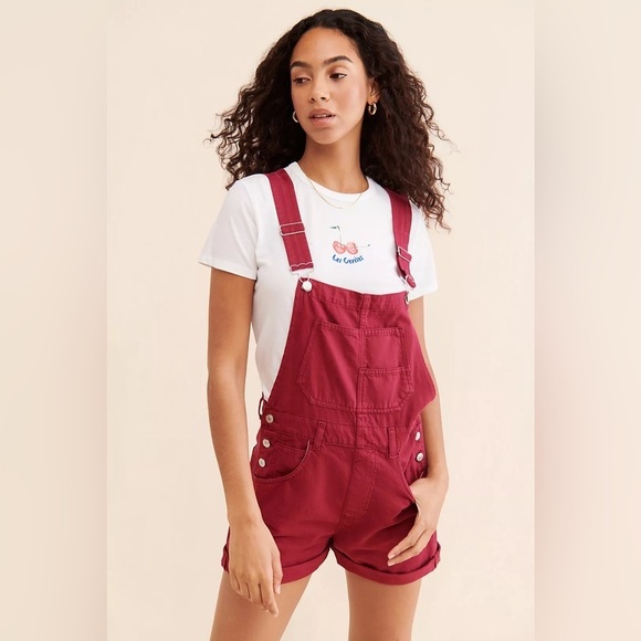 Free People NWOT Ziggy Shortallls Women's Denim Overalls shorts - S